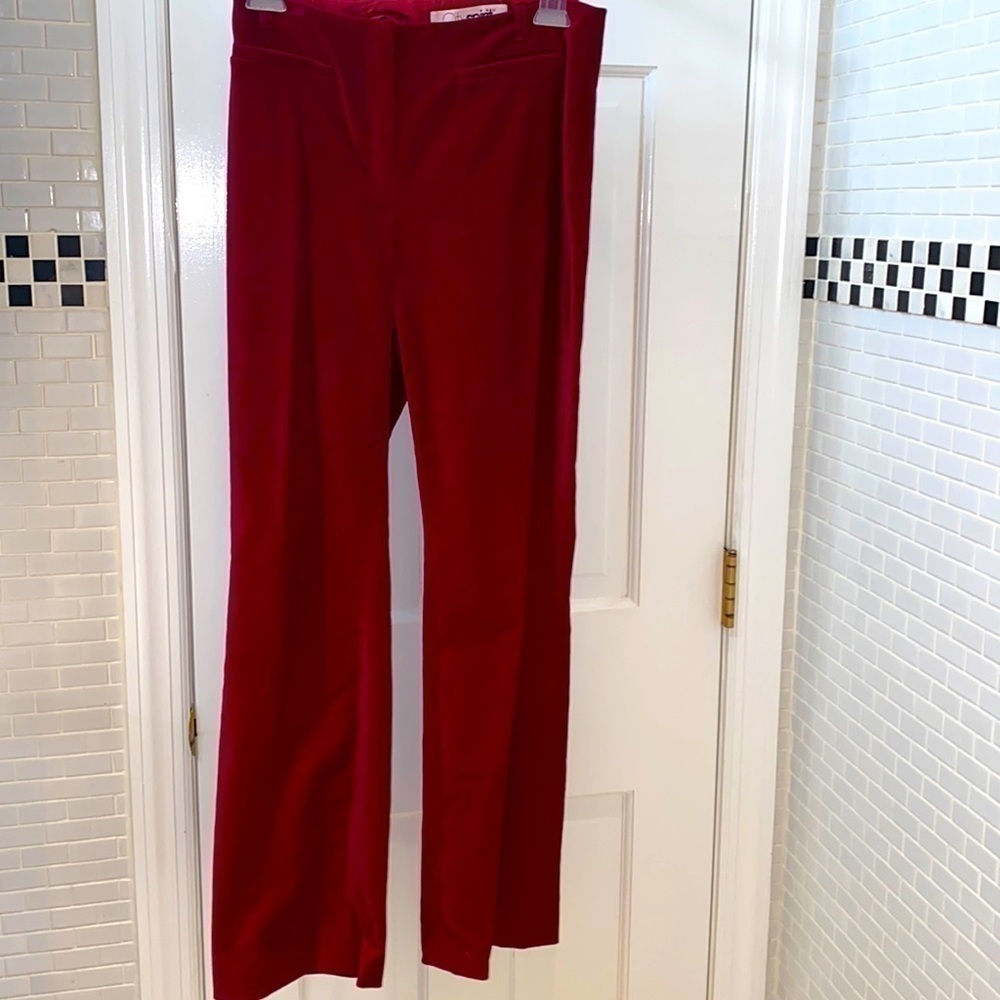 City Spirit rich burgundy cotton velveteen pants. Straight leg. Size 4P.